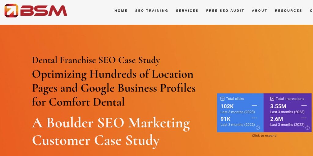 Comfort Dental Franchise SEO Services Customer Case Study