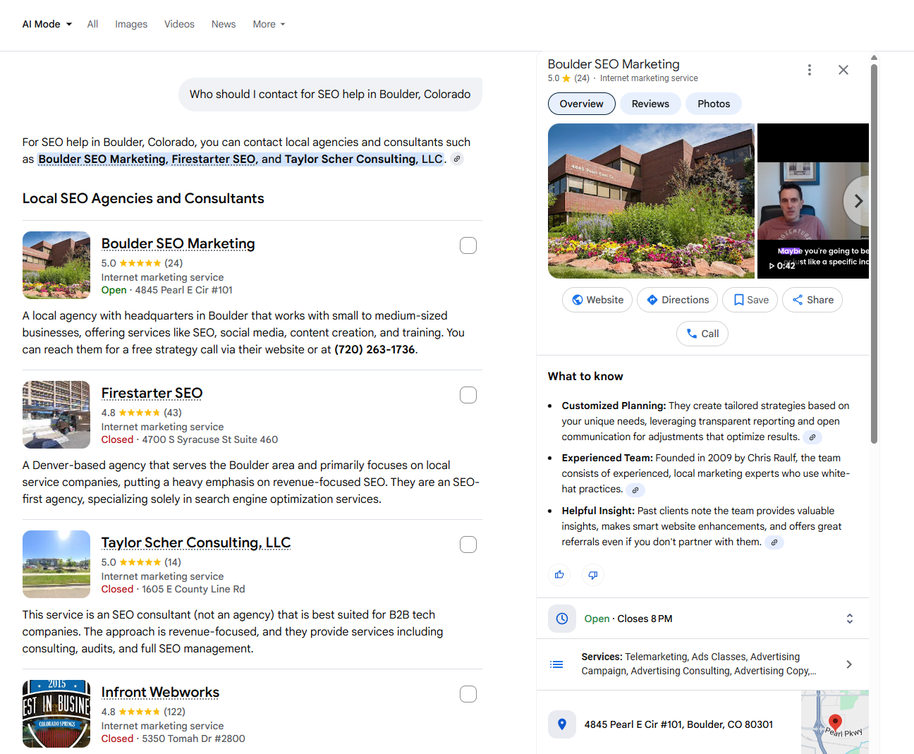 Boulder SEO Marketing Google Business Profile