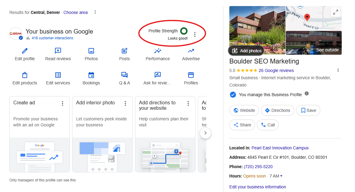 Google Business Profile Profile strength