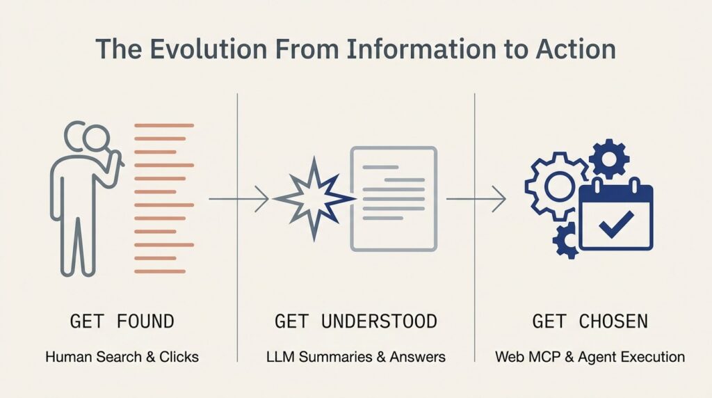 The Evolution from Information to action