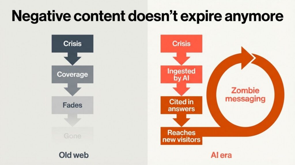 Zombie messaging (old web vs AI era)