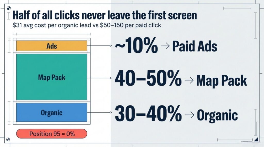 Half of all clicks never leave the first screen